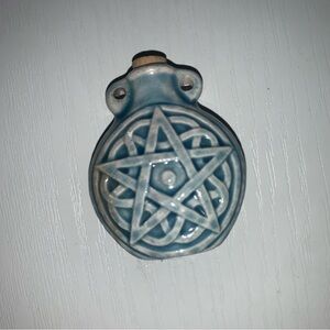 Mystical Blue Ceramic Pentacle Decor